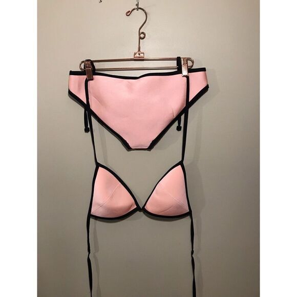 Triangl Brand Neoprene Swimsuit Bikini Set  Bathingsuit LG Top/MED Bottom Pink - Picture 2 of 14